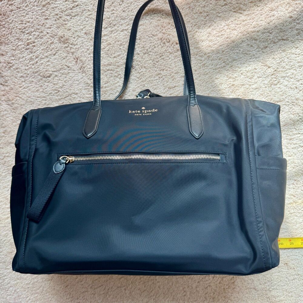 Kate Spade Chelsea Black Nylon Large Travel Weekender Tote NWOT